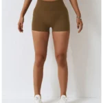 High Rise Seamless Compression Shorts Birch Tea Brown 3