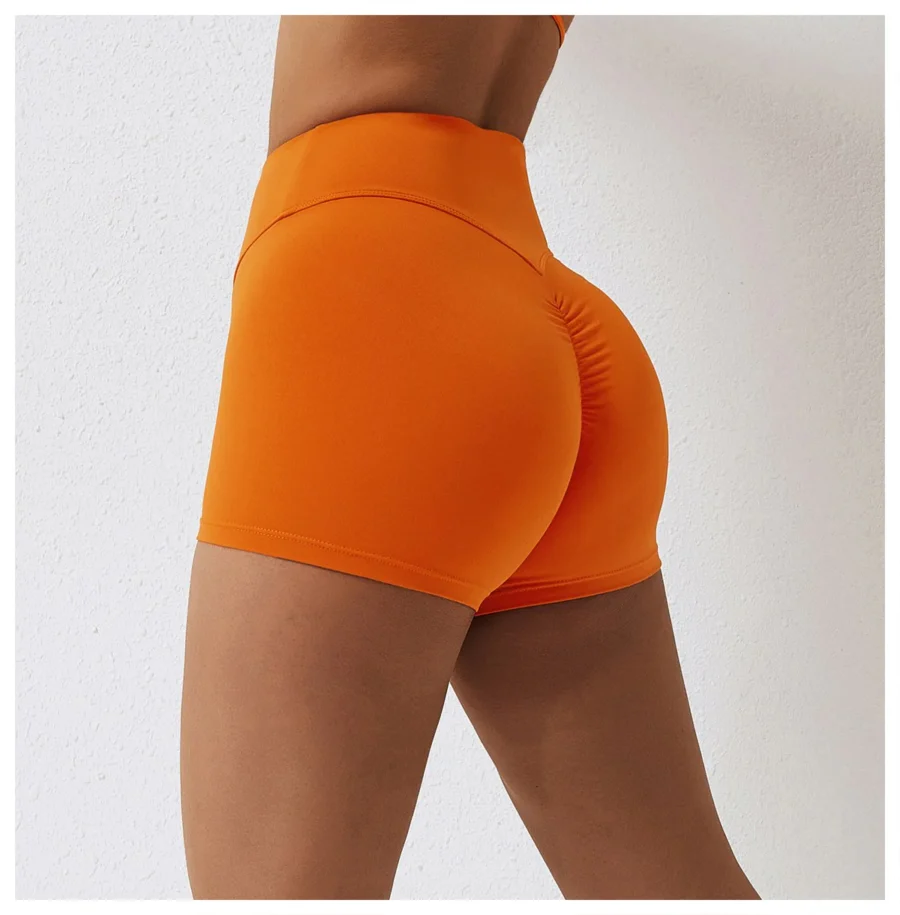 High Rise Seamless Compression Shorts Earl Orange 4