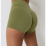 High Rise Seamless Compression Shorts Pickle Green 5