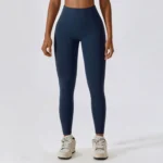 Quick Dry Hip Lifting High Waist Yoga Pants Badge Blue 1