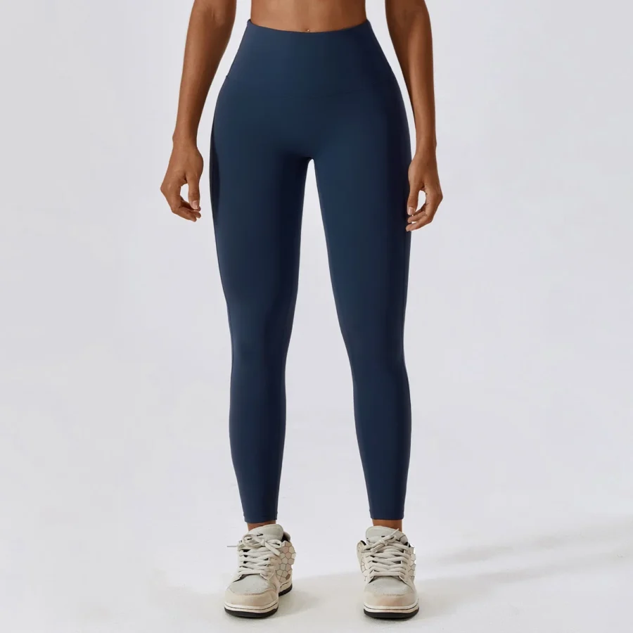 Quick Dry Hip Lifting High Waist Yoga Pants Badge Blue 1