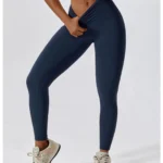 Quick Dry Hip Lifting High Waist Yoga Pants Badge Blue 3