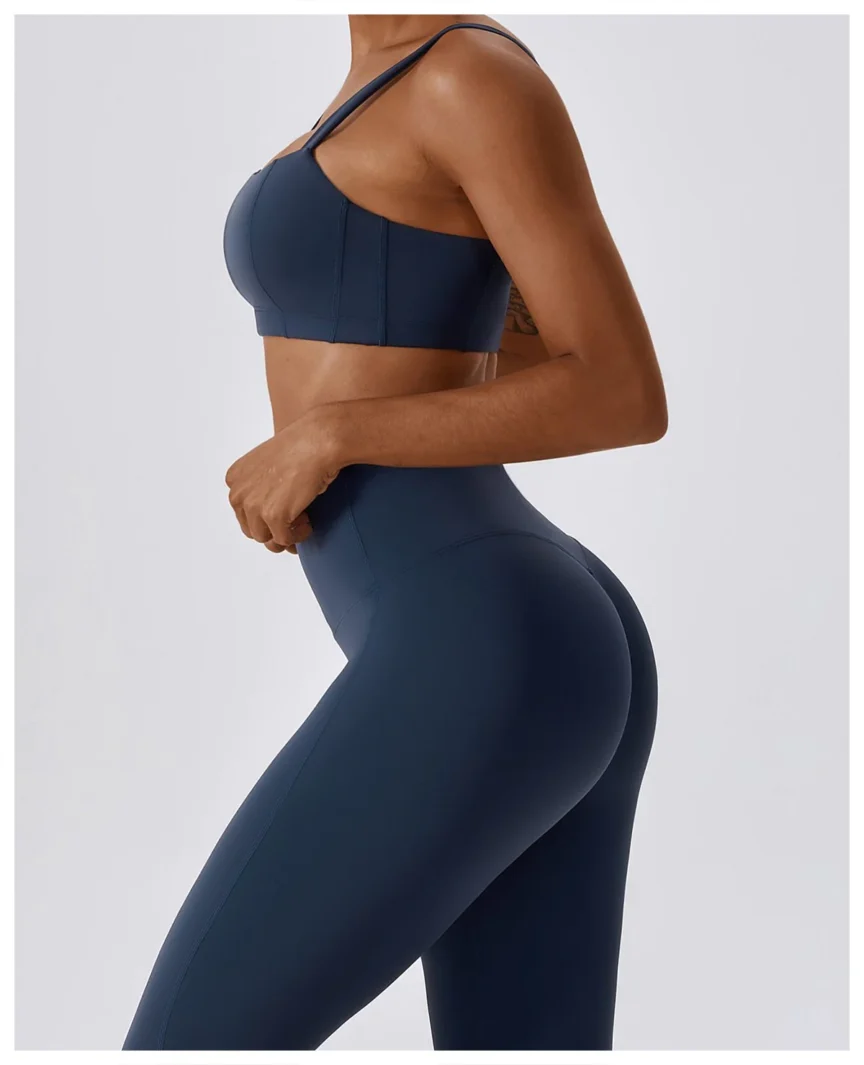 Quick Dry Hip Lifting High Waist Yoga Pants Badge Blue 6