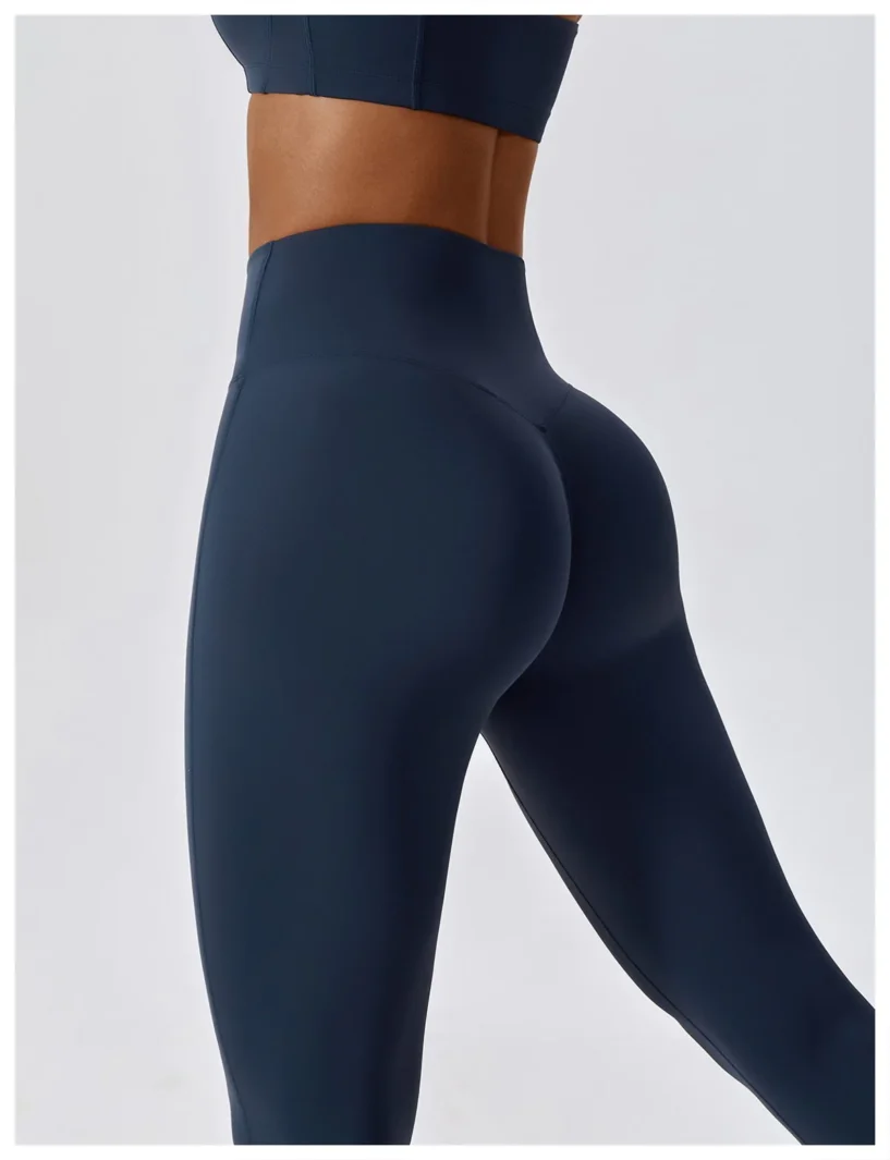 Quick Dry Hip Lifting High Waist Yoga Pants Badge Blue 7