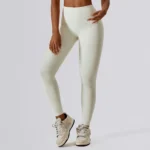 Quick Dry Hip Lifting High Waist Yoga Pants Cream Apricot 1