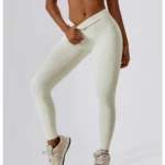 Quick Dry Hip Lifting High Waist Yoga Pants Cream Apricot 3