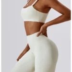 Quick Dry Hip Lifting High Waist Yoga Pants Cream Apricot 6