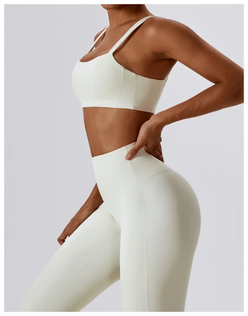 Quick Dry Hip Lifting High Waist Yoga Pants Cream Apricot 6