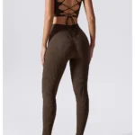 Seamless High Waist Sports Leggings Coffee 2