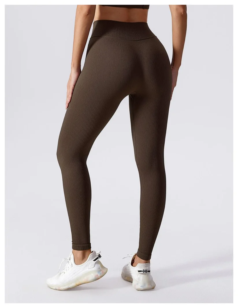 Seamless High Waist Sports Leggings Coffee 5