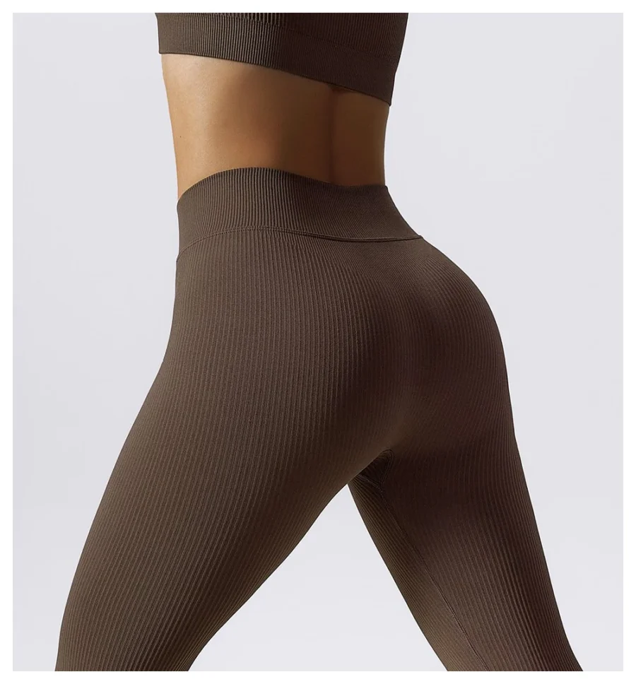 Seamless High Waist Sports Leggings Coffee 6