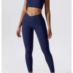 Seamless High Waist Sports Leggings Dark Blue 1