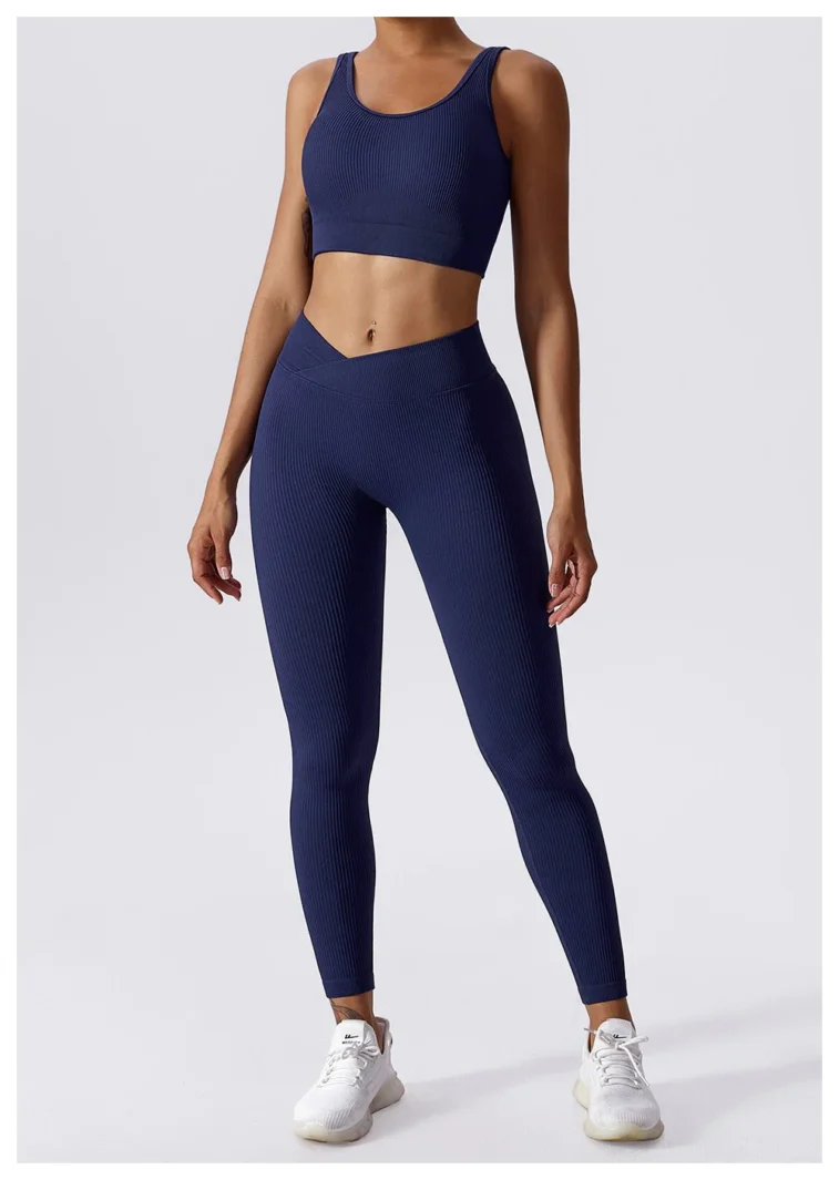 Seamless High Waist Sports Leggings Dark Blue 1