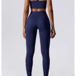 Seamless High Waist Sports Leggings Dark Blue 2