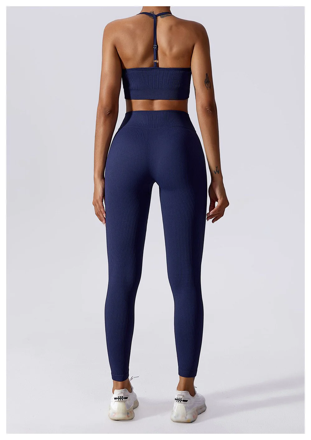 Seamless High Waist Sports Leggings Dark Blue 2