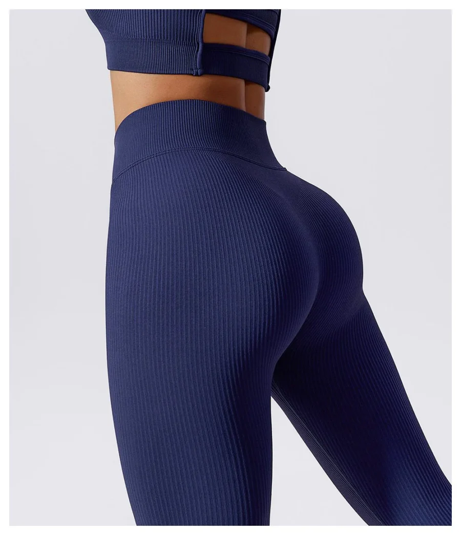 Seamless High Waist Sports Leggings Dark Blue 6