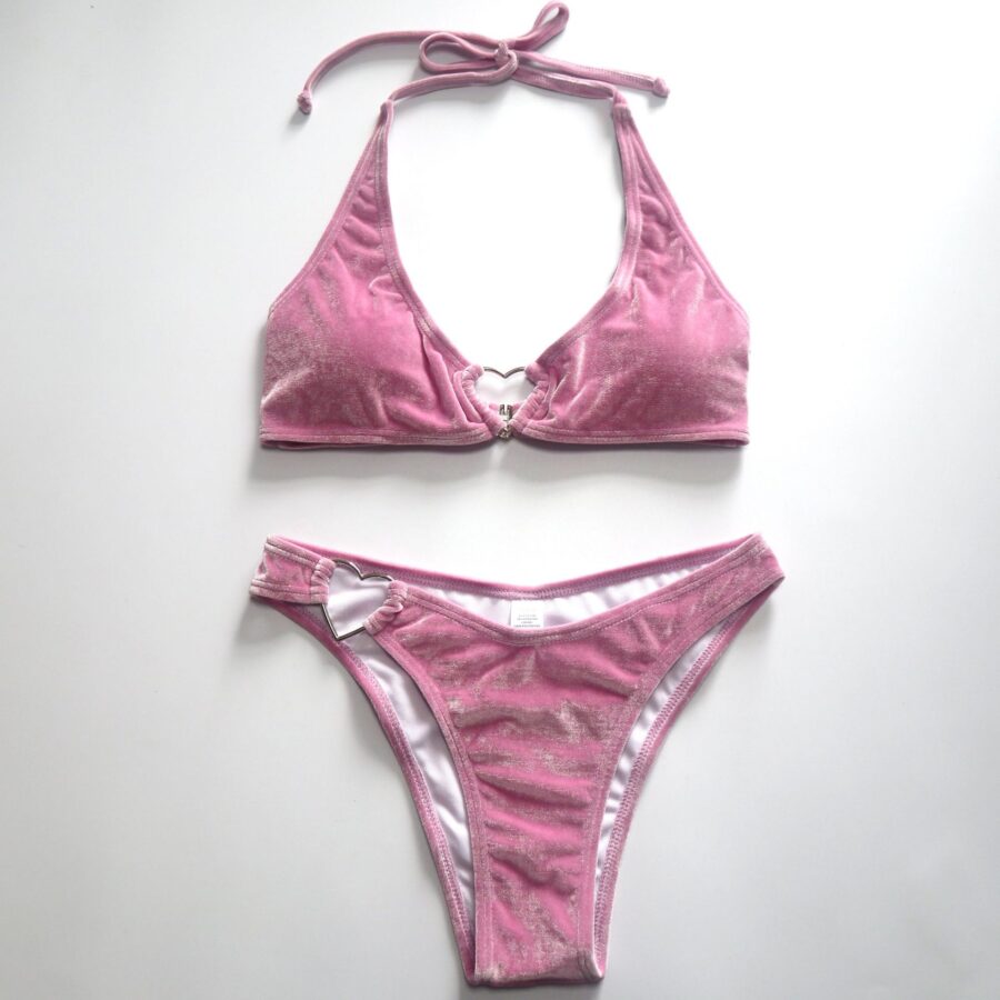 Halterneck Pink Bikini Set