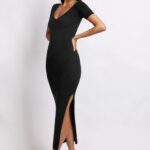 V-Neck Midi Dress