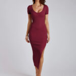 V-Neck Midi Dress