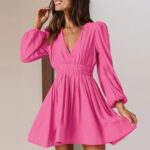 V Neck Mini Dress