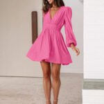 V Neck Mini Dress