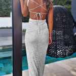 Backless Glittery Dress