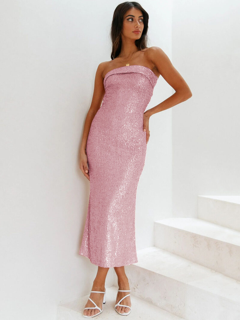 Glittery Bandeau Dress