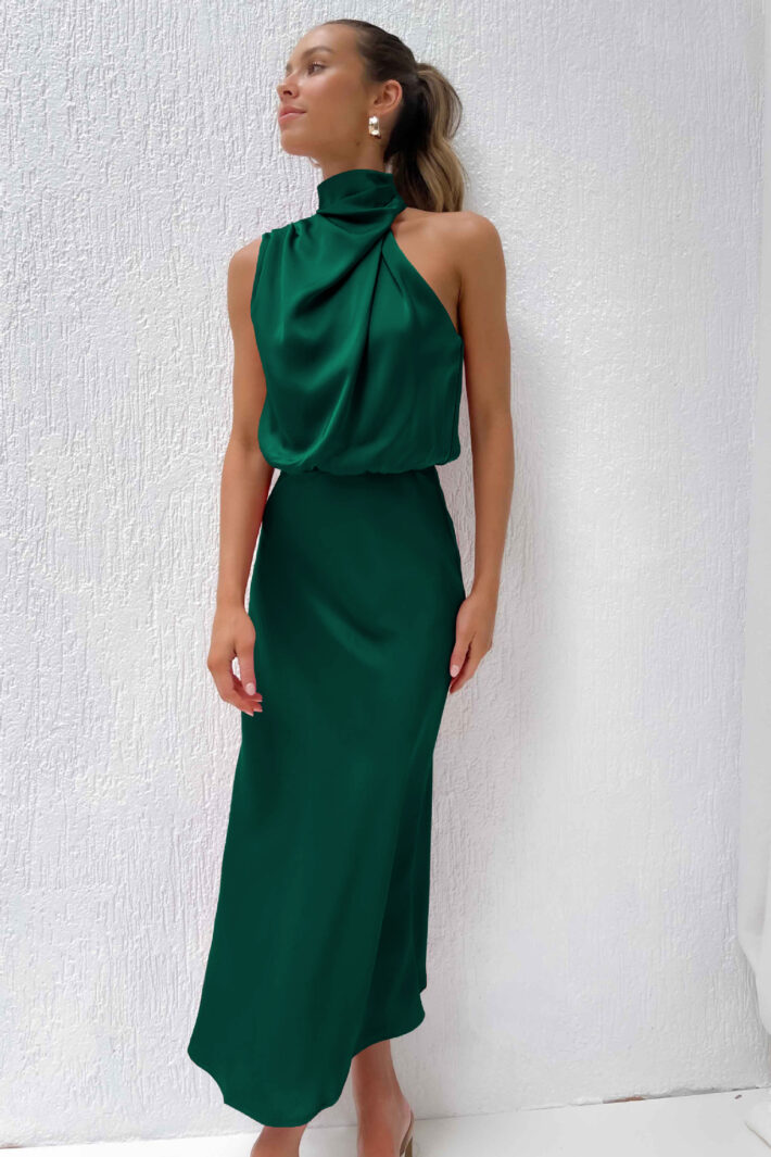 High-Neck Sleeveless Dress