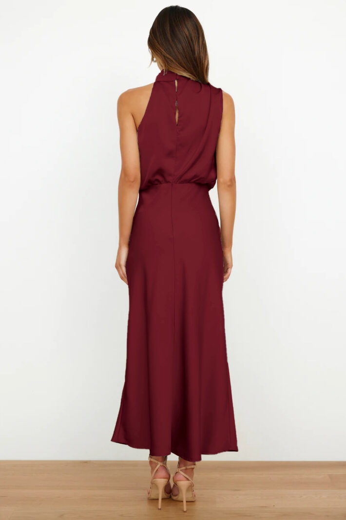 High-Neck Sleeveless Dress