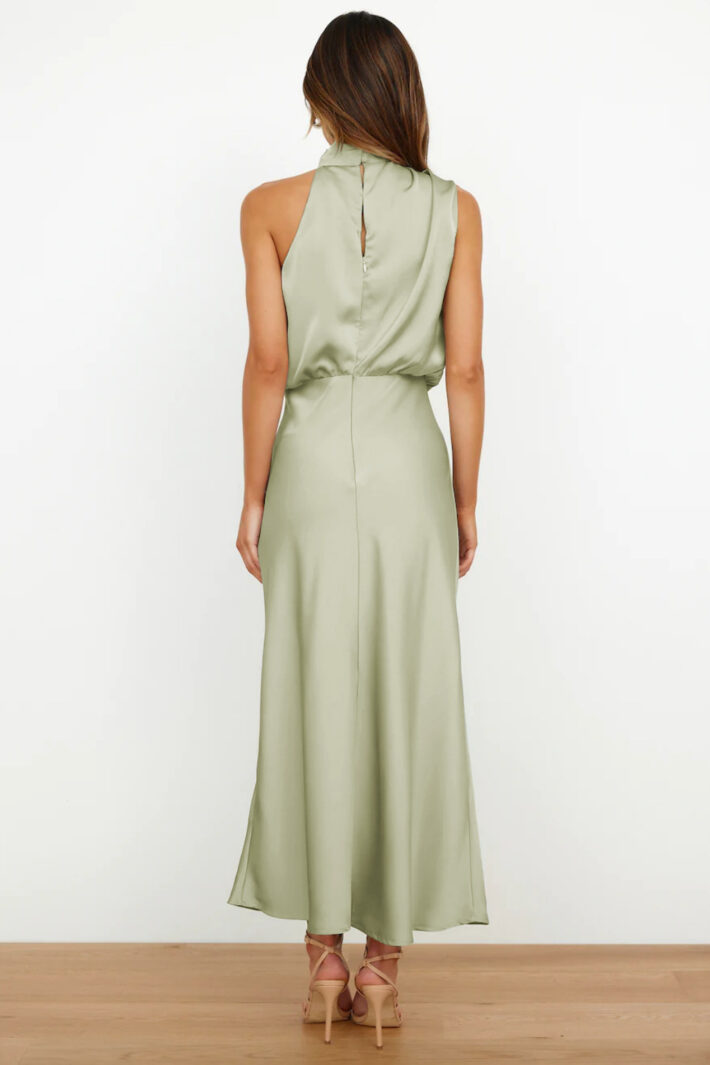 High-Neck Sleeveless Dress