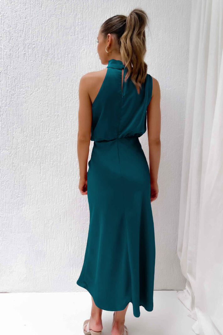 High-Neck Sleeveless Dress