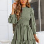 High-Neck Frilly Dress