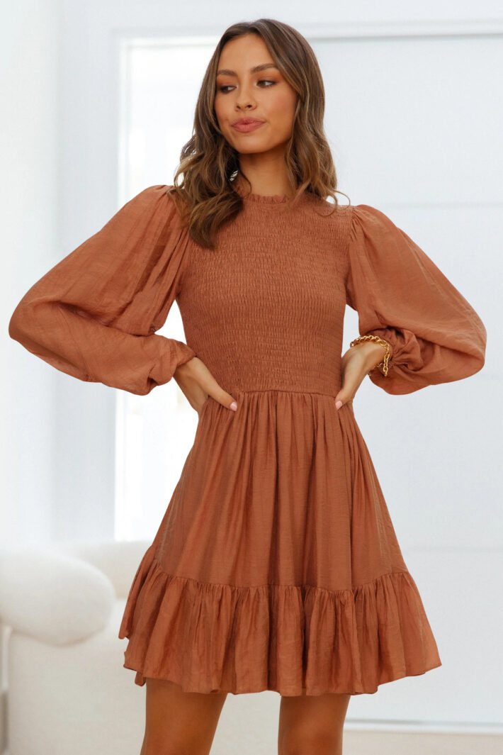 High-Neck Frilly Dress