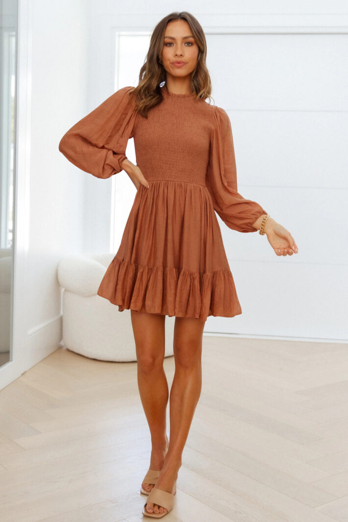 High-Neck Frilly Dress