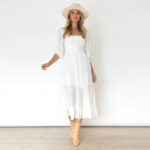 Puff Sleeve Frill Dress