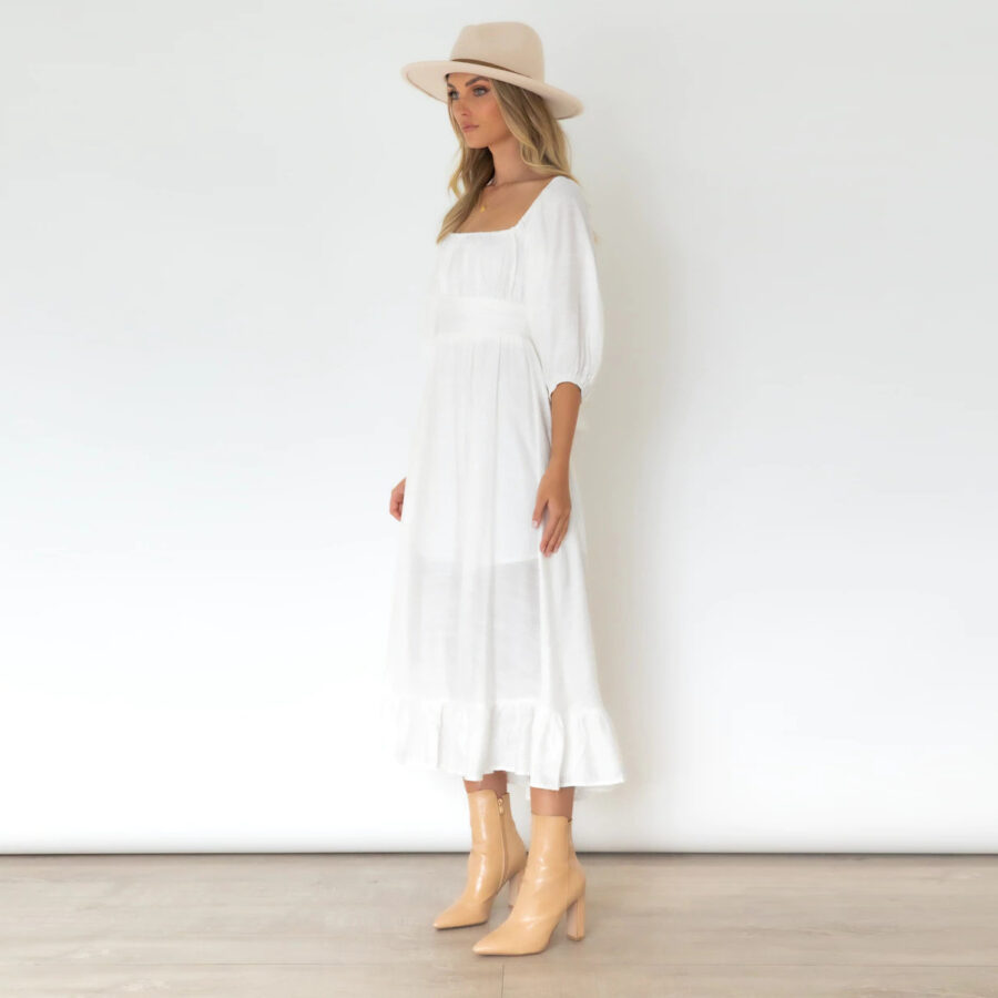 Puff Sleeve Frill Dress