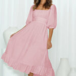 Puff Sleeve Frill Dress