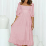 Puff Sleeve Frill Dress