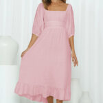 Puff Sleeve Frill Dress