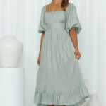 Puff Sleeve Frill Dress