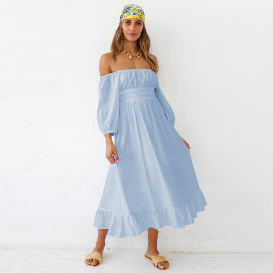 Puff Sleeve Frill Dress