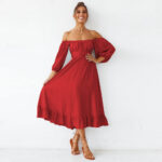 Puff Sleeve Frill Dress