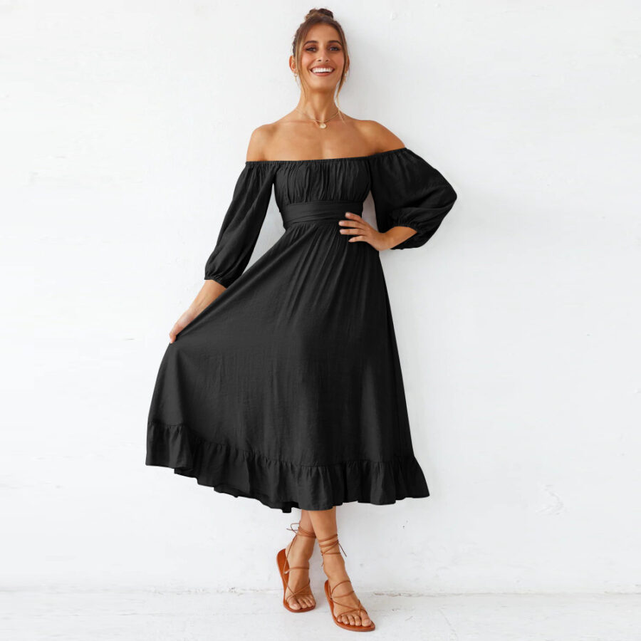 Puff Sleeve Frill Dress