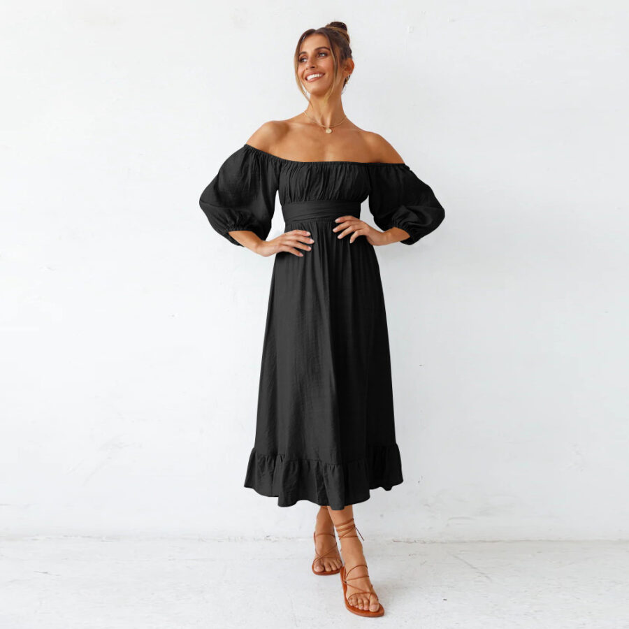 Puff Sleeve Frill Dress