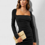 Edgy Square Neck Dress