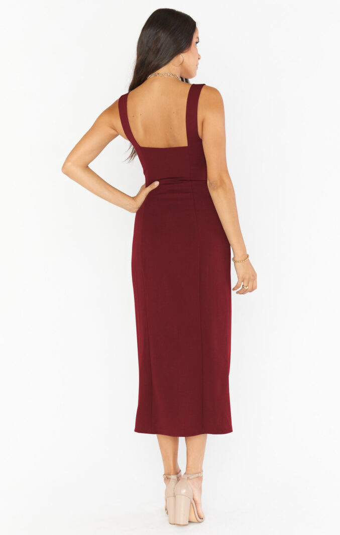 Square-Neck Slit Dress