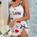 Cute Printed Slit Lingerie