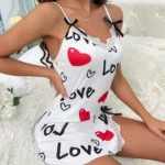 Cute Printed Slit Lingerie